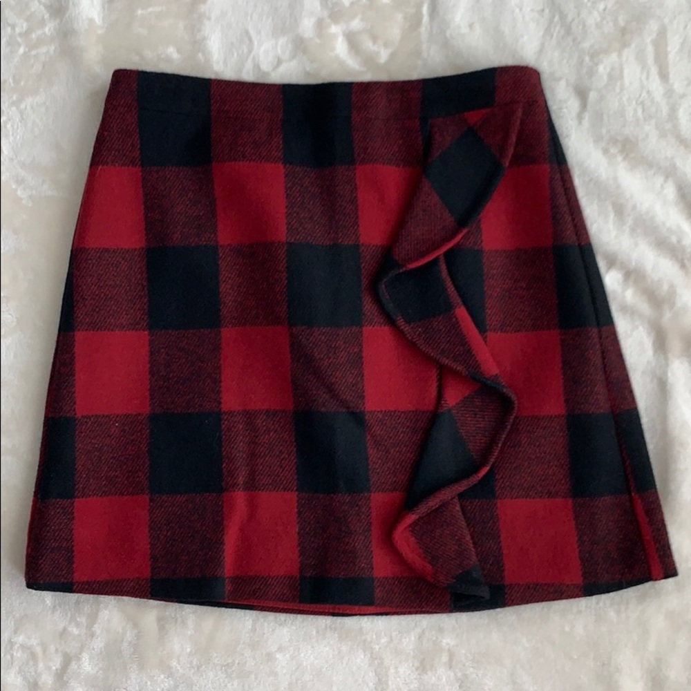 NWT J. Crew Buffalo Check Mini Skirt